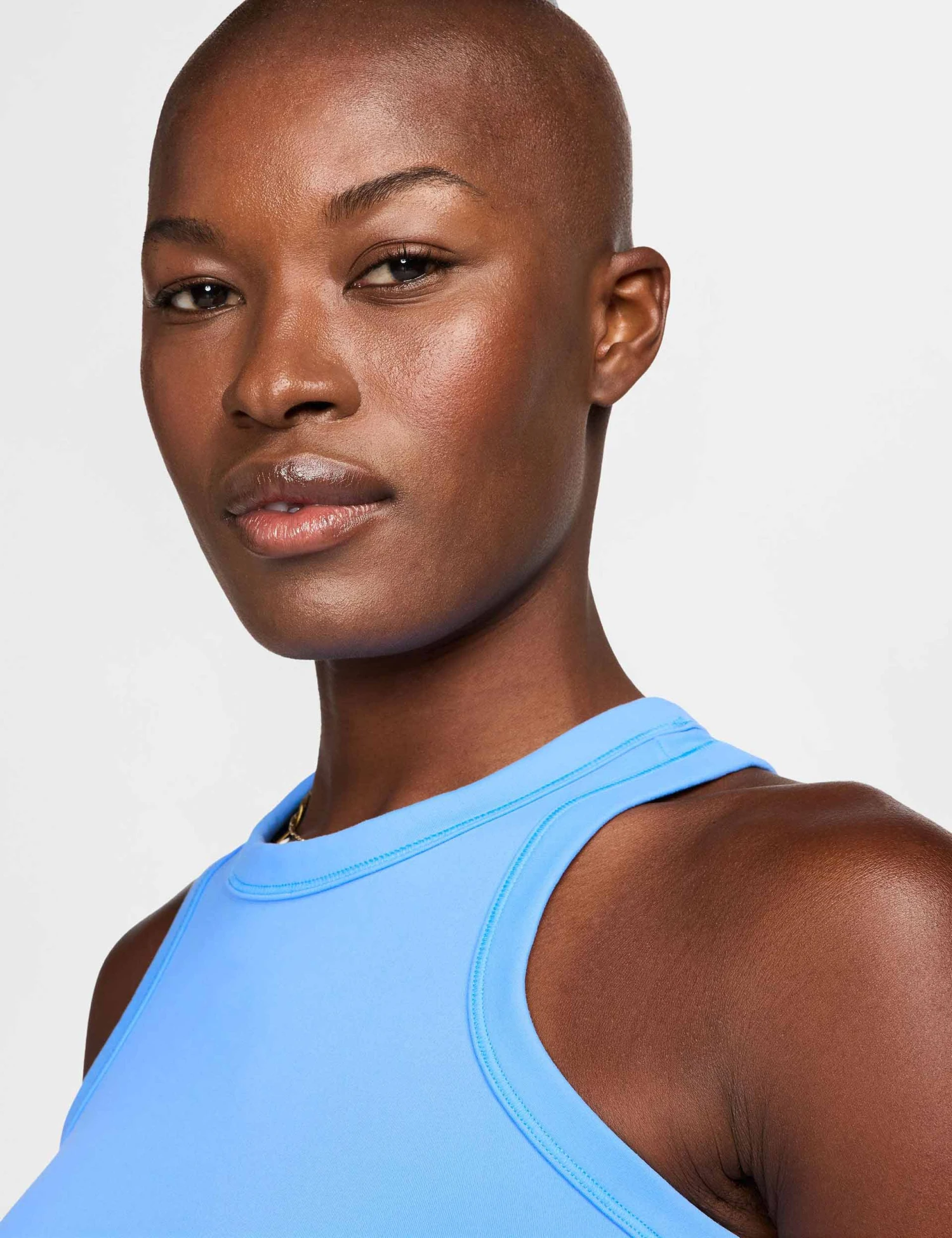 Nike One Fitted Dri-FIT Cropped Tank Top - University Blue/Black 3 Nike One Fitted Dri-FIT Cropped Tank Top - University Blue/Black - Image 3