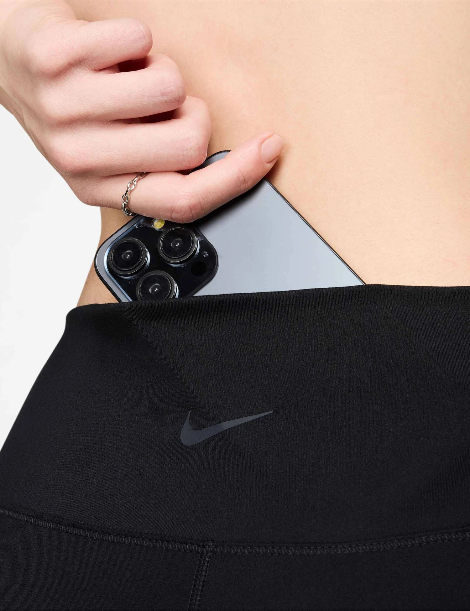 Nike One High Waisted 8" Biker Shorts - Black 6 Nike One High Waisted 8" Biker Shorts - Black - Image 6