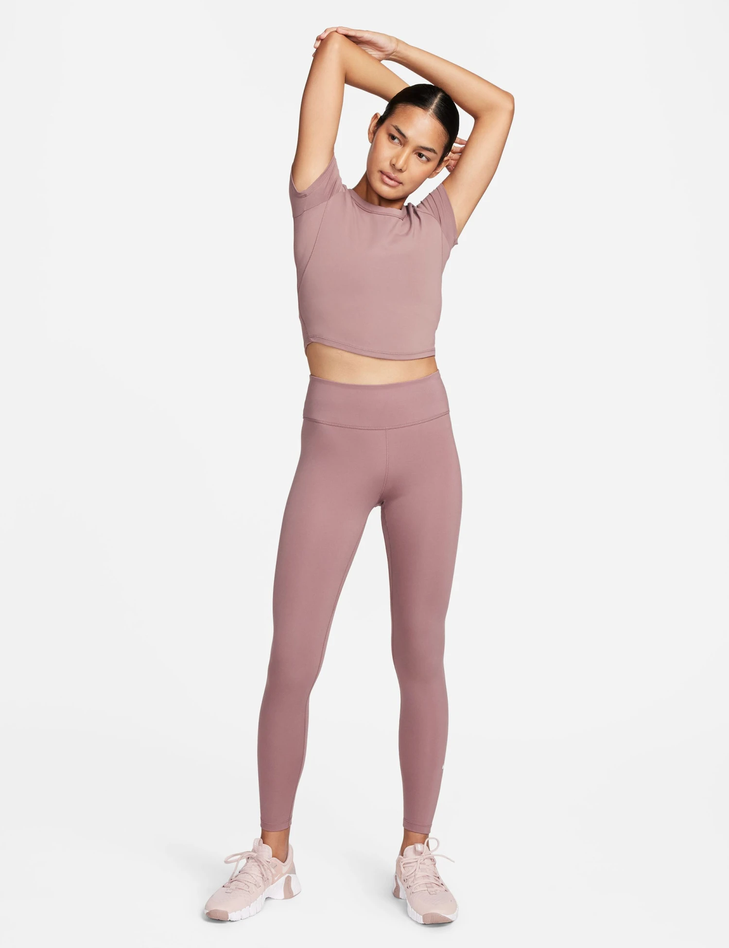 Nike One Leggings - Smokey Mauve/Black 6 Nike One Leggings - Smokey Mauve/Black - Image 6