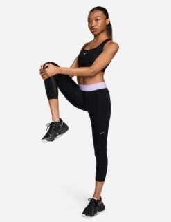 Nike Pro 365 Cropped Mesh Panel Leggings - Black/Lilac Bloom/White 11 Nike Pro 365 Cropped Mesh Panel Leggings - Black/Lilac Bloom/White -Outlet Elevate Activewear Store nike pro 365 cropped mesh panel leggings black lilac white cz9803 017 3