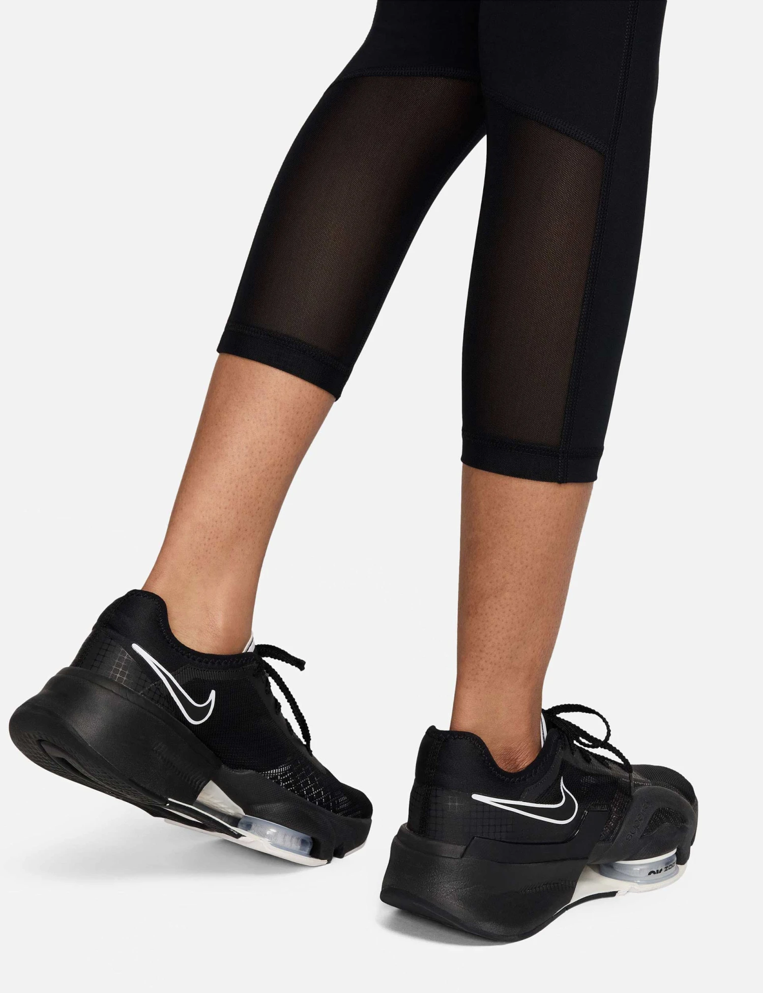 Nike Pro 365 Cropped Mesh Panel Leggings - Black/Lilac Bloom/White 5 Nike Pro 365 Cropped Mesh Panel Leggings - Black/Lilac Bloom/White - Image 5