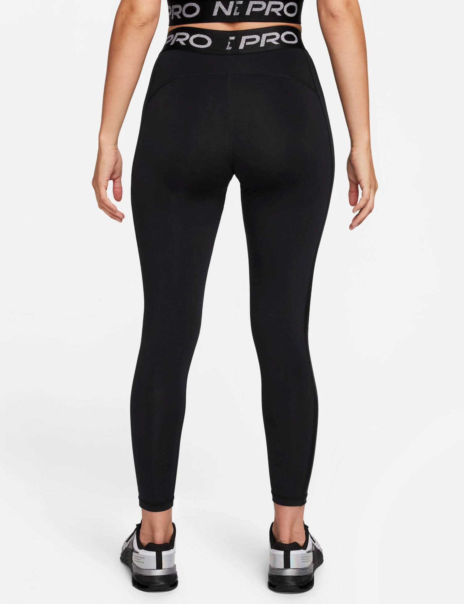 Nike Pro 7/8 Leggings - Black/Metallic Silver 4 Nike Pro 7/8 Leggings - Black/Metallic Silver - Image 4