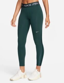 Nike Pro 7/8 Leggings - Deep Jungle/Metallic Silver