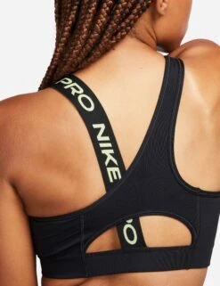Nike Pro Swoosh Asymmetrical Bra - Black/Light Lemon Twist -Outlet Elevate Activewear Store nike pro swoosh asymmetrical bra black lemon dm0570 011 5