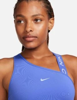 Nike Pro Swoosh Asymmetrical Bra - Blue Joy/Blue Tint -Outlet Elevate Activewear Store nike pro swoosh asymmetrical bra blue dm0570 413 4