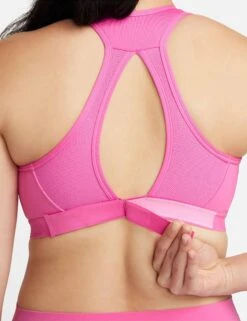 Nike Swoosh High Support Bra - Playful Pink/White -Outlet Elevate Activewear Store nike swoosh high support bra pink white dx6815 675 4