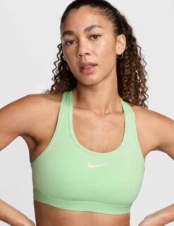 Nike Swoosh Medium Support Bra - Vapor Green/White -Outlet Elevate Activewear Store nike swoosh medium support bra green white dx6821 376 1