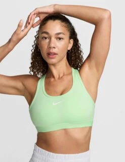 Nike Swoosh Medium Support Bra - Vapor Green/White