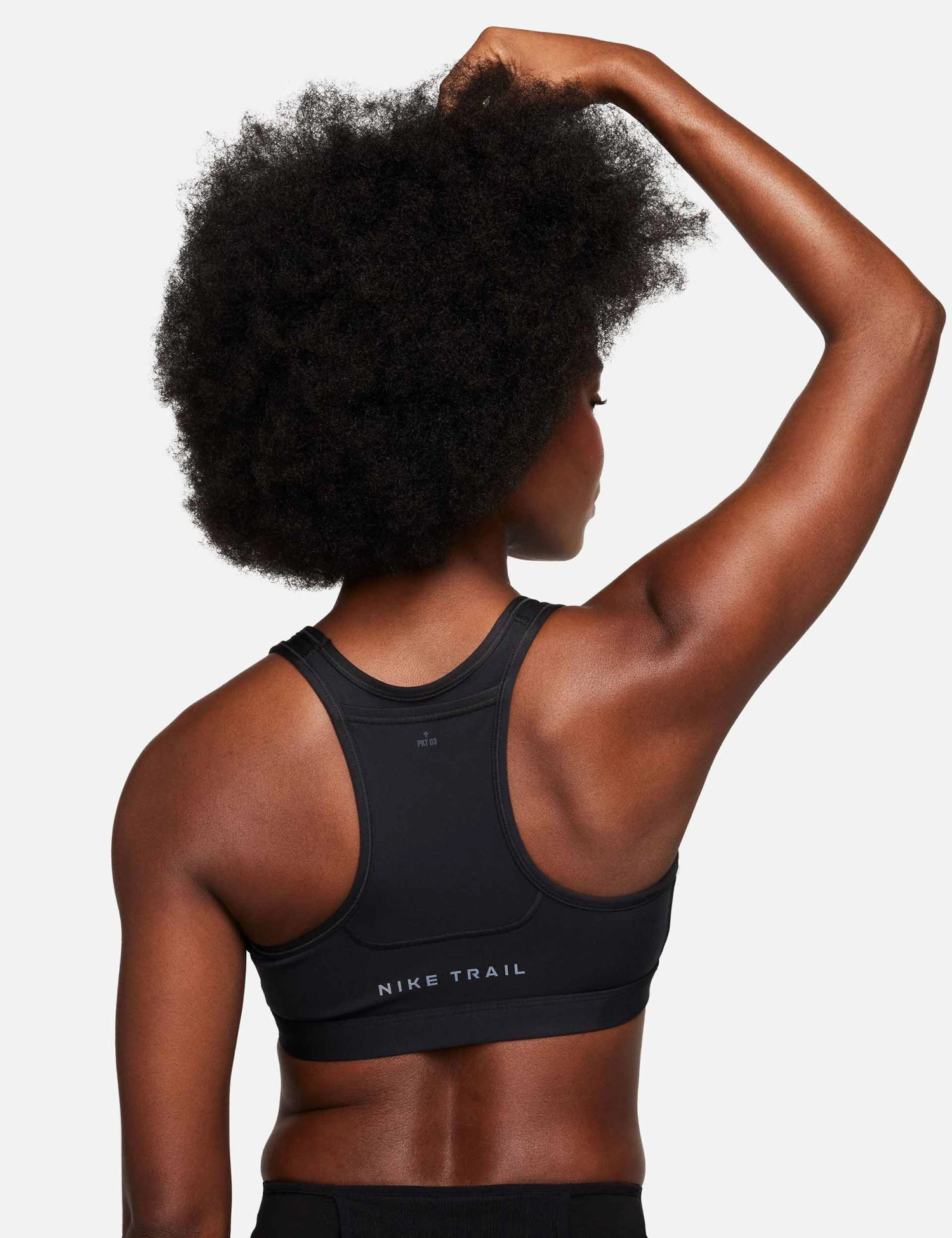 Nike Trail Swoosh On-The-Run Sports Bra - Black/Dark Smoke Grey 2 Nike Trail Swoosh On-The-Run Sports Bra - Black/Dark Smoke Grey - Image 2