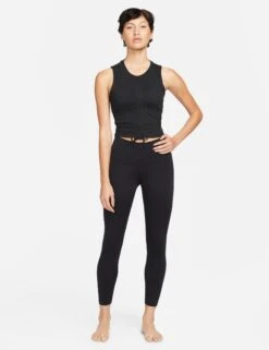 Nike Yoga Dri-FIT 7/8 Leggings - Black/Iron Grey -Outlet Elevate Activewear Store nike yoga dri fit 7 8 leggings black grey DM7023 010 3