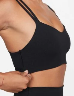Nike Zenvy Strappy Sports Bra - Black/Sail -Outlet Elevate Activewear Store nike zenvy strappy sports bra black sail do6608 010 4