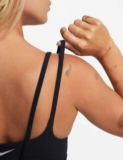 Nike Zenvy Strappy Sports Bra - Black/Sail -Outlet Elevate Activewear Store nike zenvy strappy sports bra black sail do6608 010 6