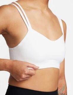 Nike Zenvy Strappy Sports Bra - White -Outlet Elevate Activewear Store nike zenvy strappy sports bra white do6608 100 4