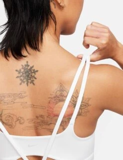 Nike Zenvy Strappy Sports Bra - White -Outlet Elevate Activewear Store nike zenvy strappy sports bra white do6608 100 5
