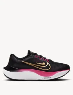 Nike Zoom Fly 5 Shoes - Black/White/Fireberry/Metallic Gold