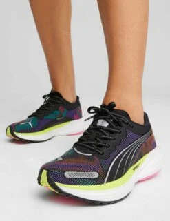 Puma Deviate NITRO 2 Shoes - Black/Lime Pow/Poison Pink -Outlet Elevate Activewear Store puma deviate nitro 2 shoes black lime pink 380077 01 5