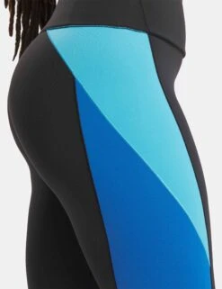 Reebok Lux High Waisted Legging - Black/Kinetic Blue -Outlet Elevate Activewear Store reebok lux hw legging black kinetic blue 100075365 3
