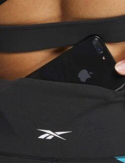 Reebok Lux High Waisted Legging - Black/Kinetic Blue -Outlet Elevate Activewear Store reebok lux hw legging black kinetic blue 100075365 4