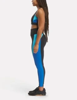 Reebok Lux High Waisted Legging - Black/Kinetic Blue -Outlet Elevate Activewear Store reebok lux hw legging black kinetic blue 100075365 7