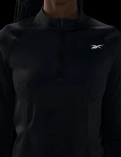Reebok Running 1/4 Zip - Night Black -Outlet Elevate Activewear Store reebok running 1 4 zip night black 100075413 4