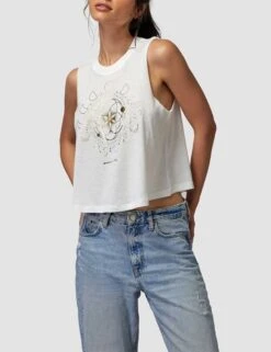 Spiritual Gangster Love Kindness Crop Tank - Stone