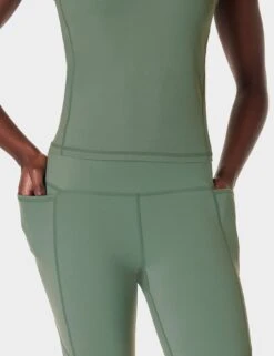 Sweaty Betty Power Aerial Mesh 7/8 Gym Leggings - Cool Forest Green -Outlet Elevate Activewear Store sweaty betty aerial core 78 workout leggings cool forest green sb9549 3