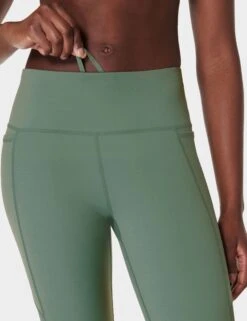 Sweaty Betty Power Aerial Mesh 7/8 Gym Leggings - Cool Forest Green -Outlet Elevate Activewear Store sweaty betty aerial core 78 workout leggings cool forest green sb9549 4