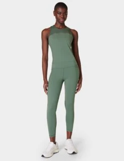 Sweaty Betty Power Aerial Mesh 7/8 Gym Leggings - Cool Forest Green -Outlet Elevate Activewear Store sweaty betty aerial core 78 workout leggings cool forest green sb9549 7
