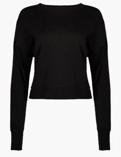 Sweaty Betty After Class Crop Sweatshirt - Black -Outlet Elevate Activewear Store sweaty betty after class crop sweatshirt black sb5622c 6