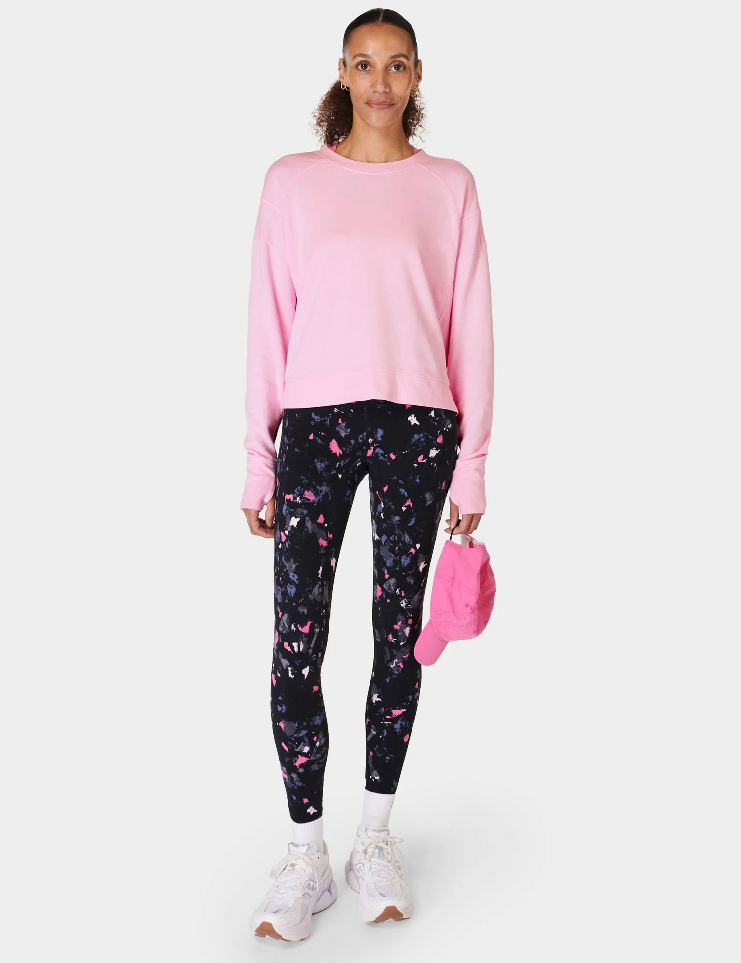 Sweaty Betty After Class Crop Sweatshirt - Chalk Pink 6 Sweaty Betty After Class Crop Sweatshirt - Chalk Pink - Image 6