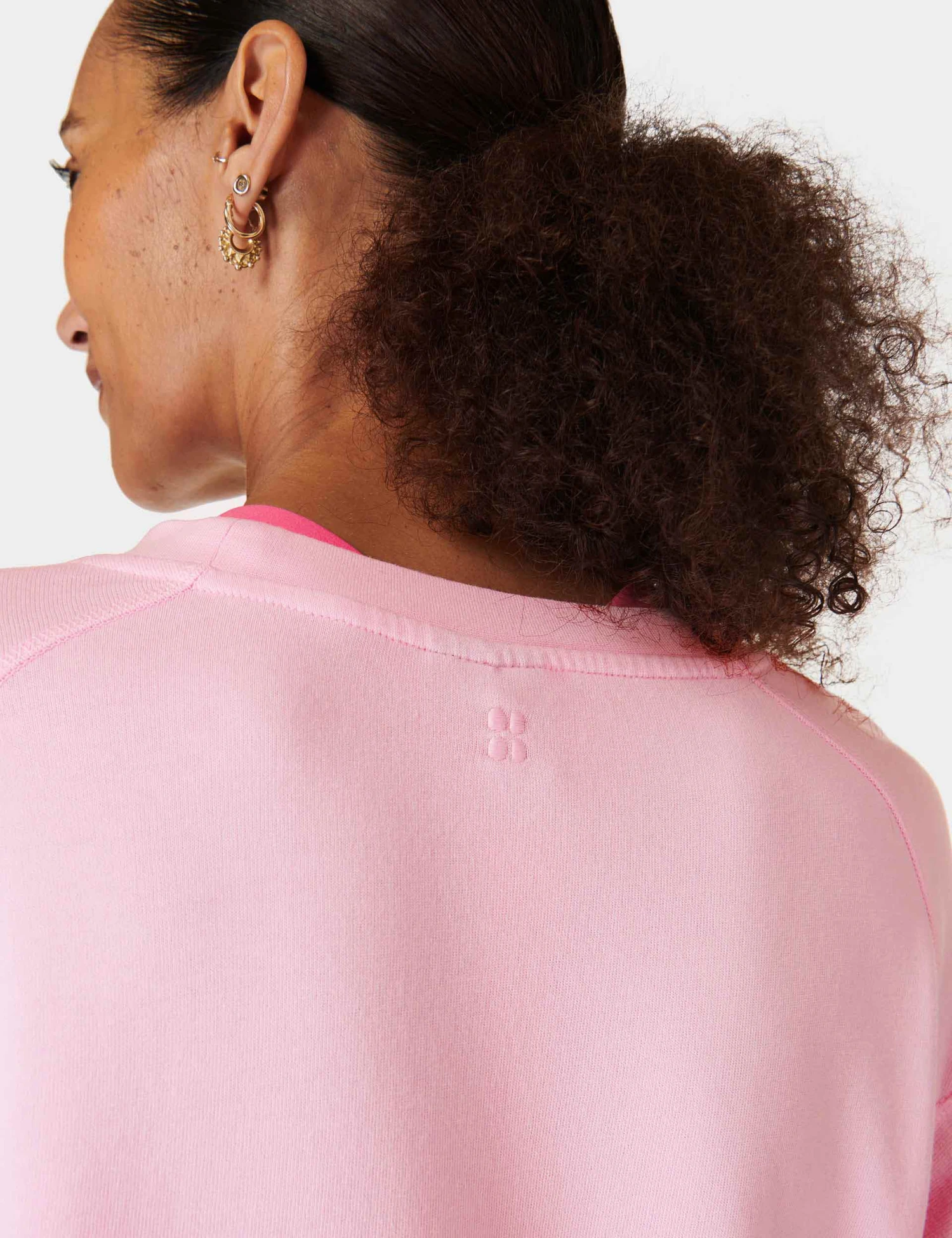 Sweaty Betty After Class Crop Sweatshirt - Chalk Pink 4 Sweaty Betty After Class Crop Sweatshirt - Chalk Pink - Image 4