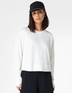 Sweaty Betty After Class Crop Sweatshirt - Lily White
