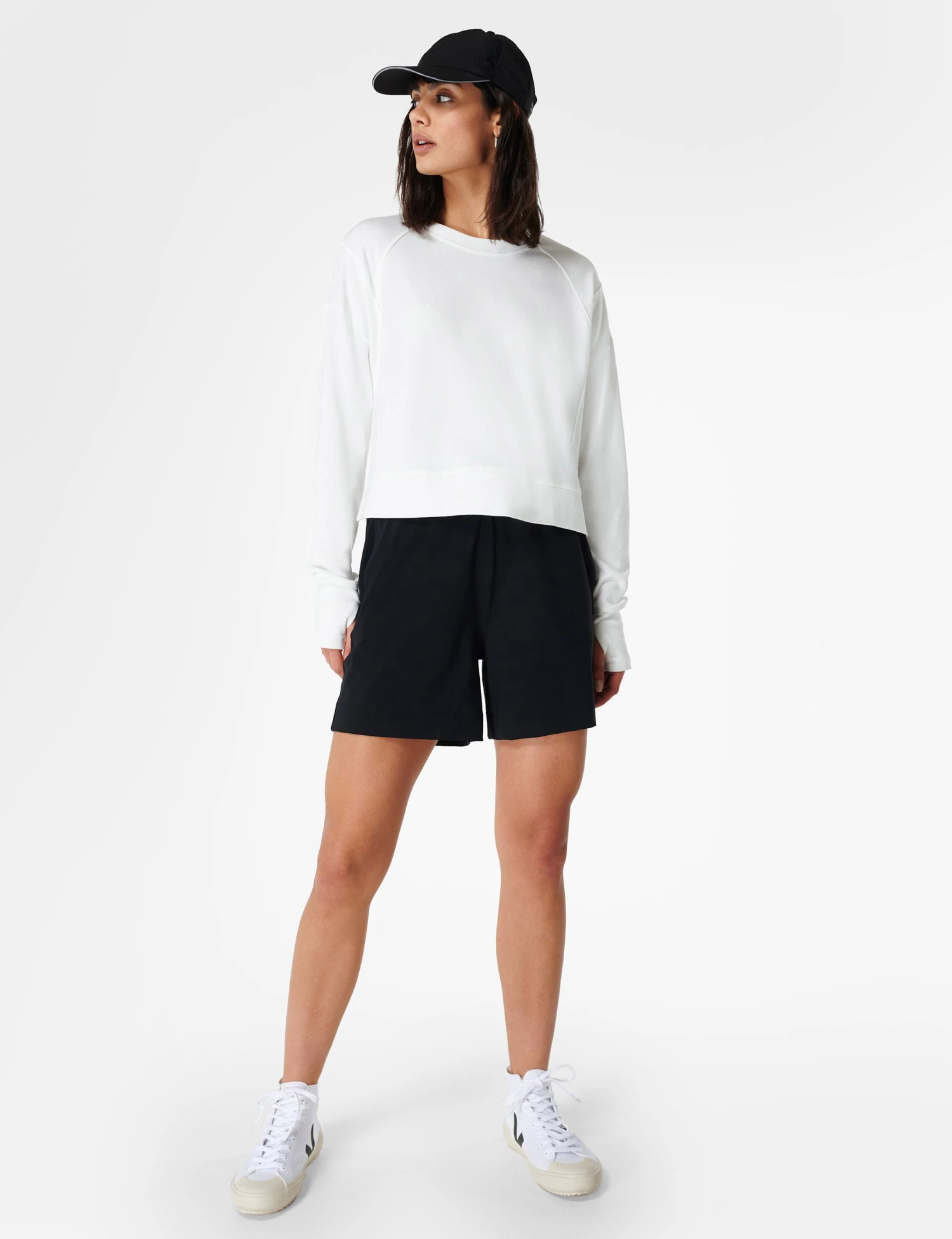 Sweaty Betty After Class Crop Sweatshirt - Lily White 5 Sweaty Betty After Class Crop Sweatshirt - Lily White - Image 5
