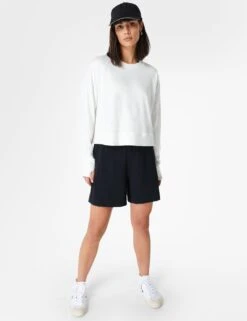 Sweaty Betty After Class Crop Sweatshirt - Lily White 9 Sweaty Betty After Class Crop Sweatshirt - Lily White -Outlet Elevate Activewear Store sweaty betty after class crop sweatshirt lily white sb5622c 6