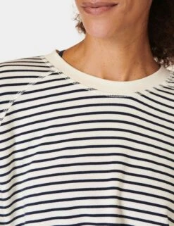 Sweaty Betty After Class Crop Sweatshirt - Lily White Stripe -Outlet Elevate Activewear Store sweaty betty after class crop sweatshirt lily white stripe SB5622CC 11689 3