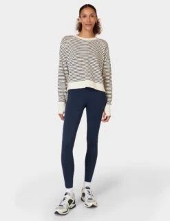 Sweaty Betty After Class Crop Sweatshirt - Lily White Stripe -Outlet Elevate Activewear Store sweaty betty after class crop sweatshirt lily white stripe SB5622CC 11689 7