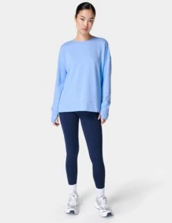 Sweaty Betty After Class Longline Sweatshirt - Filter Blue -Outlet Elevate Activewear Store sweaty betty after class longline sweatshirt filter blue sb8985 5