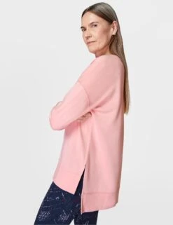 Sweaty Betty After Class Longline Sweatshirt - Soft Pink -Outlet Elevate Activewear Store sweaty betty after class longline sweatshirt soft pink sb8985 4
