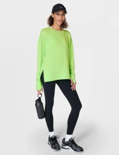 Sweaty Betty After Class Longline Sweatshirt - Zest Green -Outlet Elevate Activewear Store sweaty betty after class longline sweatshirt zest green sb8985 4