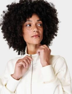 Sweaty Betty After Class Zip Up - Lily White -Outlet Elevate Activewear Store sweaty betty after class zip up lily white sb9599 6