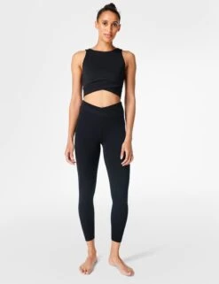 Sweaty Betty All Day Wrap Waist 7/8 Leggings - Black -Outlet Elevate Activewear Store sweaty betty all day wrap waist 7 8 leggings black sb8371 3