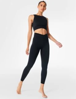 Sweaty Betty All Day Wrap Waist 7/8 Leggings - Black -Outlet Elevate Activewear Store sweaty betty all day wrap waist 7 8 leggings black sb8371 6