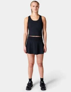 Sweaty Betty Athlete Crop Seamless Gym Vest - Black -Outlet Elevate Activewear Store sweaty betty athlete crop seamless gym vest black sb6545c 5
