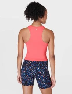 Sweaty Betty Athlete Crop Seamless Gym Vest - Coral Pink -Outlet Elevate Activewear Store sweaty betty athlete crop seamless gym vest coral pink sb6545c 6