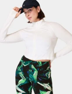 Sweaty Betty Athlete Crop Seamless Gym Zip Up - Lily White 10 Sweaty Betty Athlete Crop Seamless Gym Zip Up - Lily White -Outlet Elevate Activewear Store sweaty betty athlete crop seamless gym zip up lily white sb9288 4