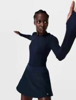 Sweaty Betty Athlete Seamless Workout Long Sleeve Top - Navy