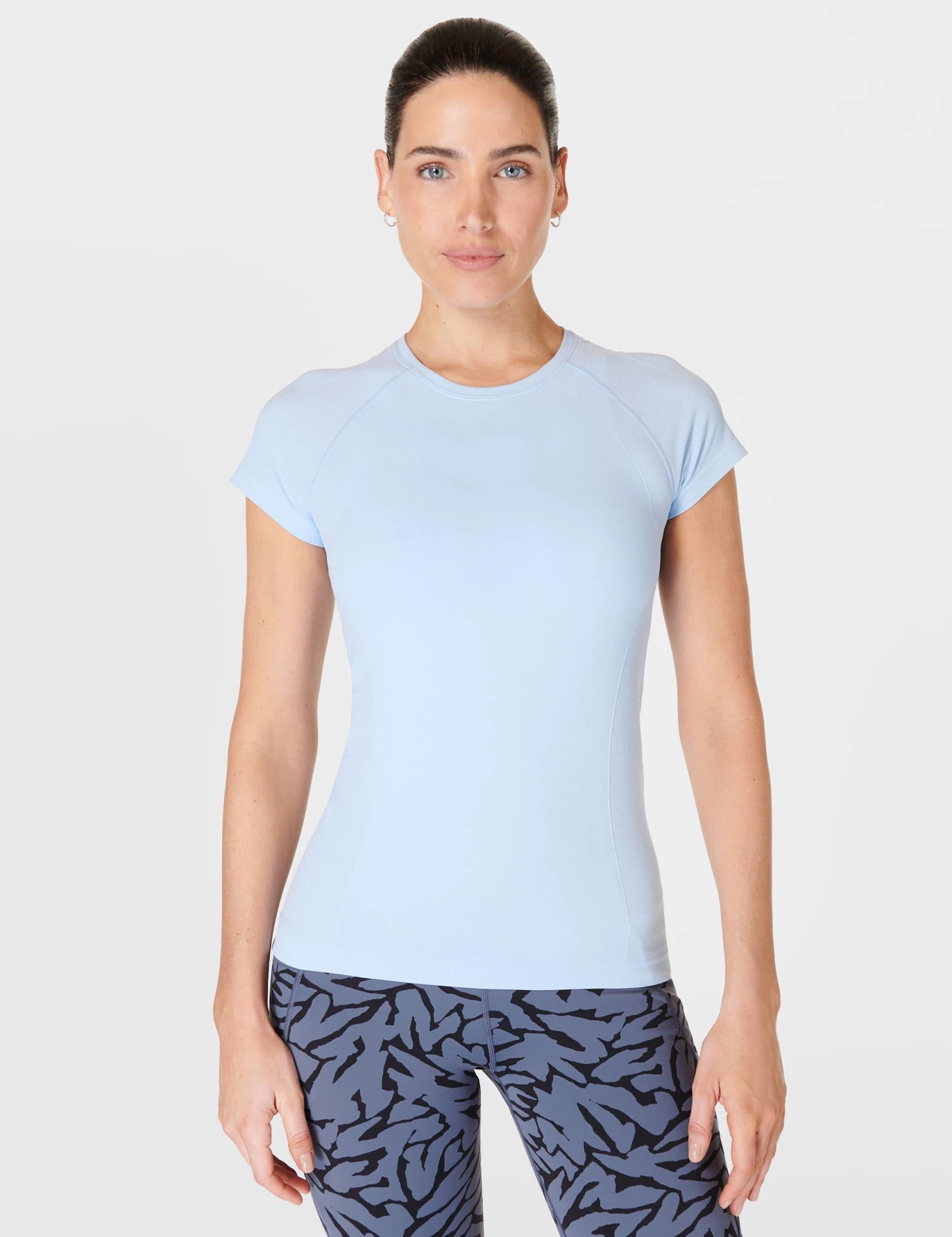 Sweaty Betty Athlete Seamless Gym T-Shirt - Breeze Blue 1 Sweaty Betty Athlete Seamless Gym T-Shirt - Breeze Blue