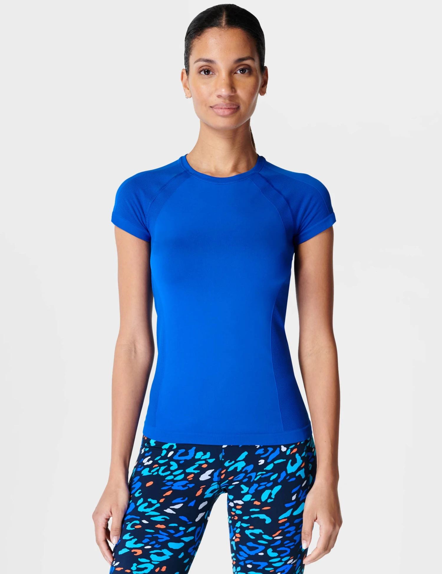 Sweaty Betty Athlete Seamless Gym T-Shirt - Lightning Blue 1 Sweaty Betty Athlete Seamless Gym T-Shirt - Lightning Blue