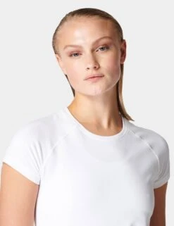 Sweaty Betty Athlete Seamless Gym T-Shirt - White -Outlet Elevate Activewear Store sweaty betty athlete seamless gym t shirt white sb6546 3