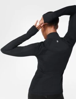 Sweaty Betty Athlete Seamless Half Zip Long Sleeve Top - Black -Outlet Elevate Activewear Store sweaty betty athlete seamless half zip long sleeve top black sb6548 6
